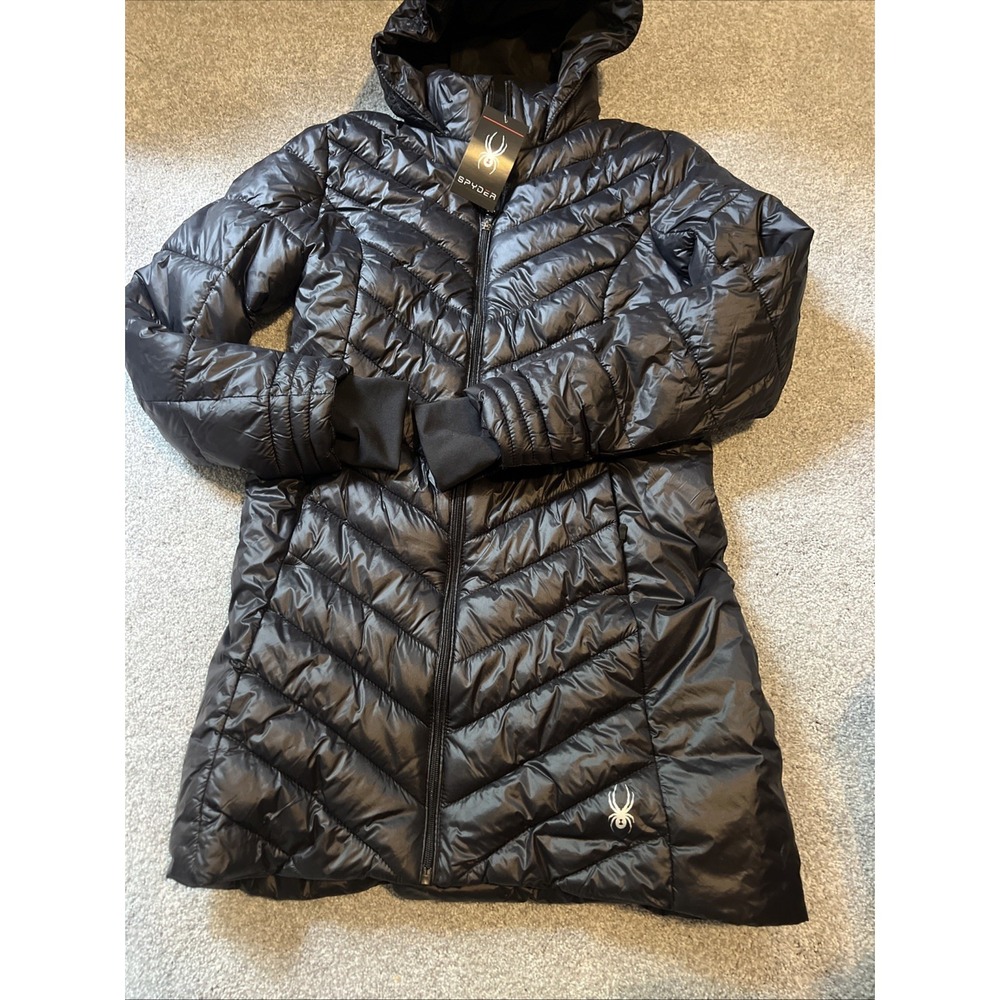 New Spyder Womens Boundless Puffer Ski Jacket Size Small Black